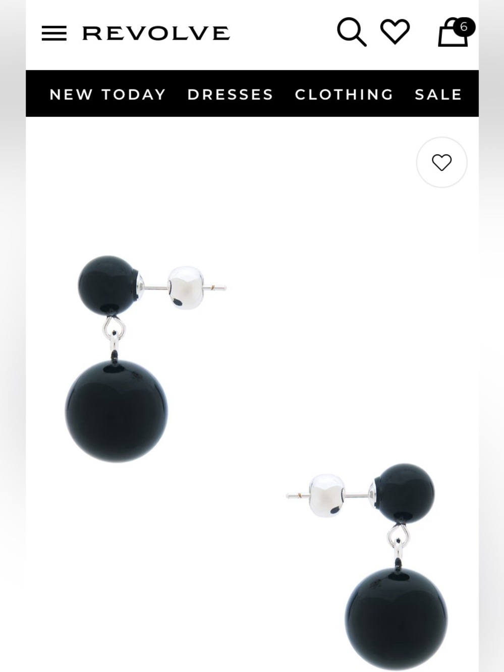 Sustainable, Pro-Women NIB REVOLVE Casa Clara Black Double Ball Drop Earrings